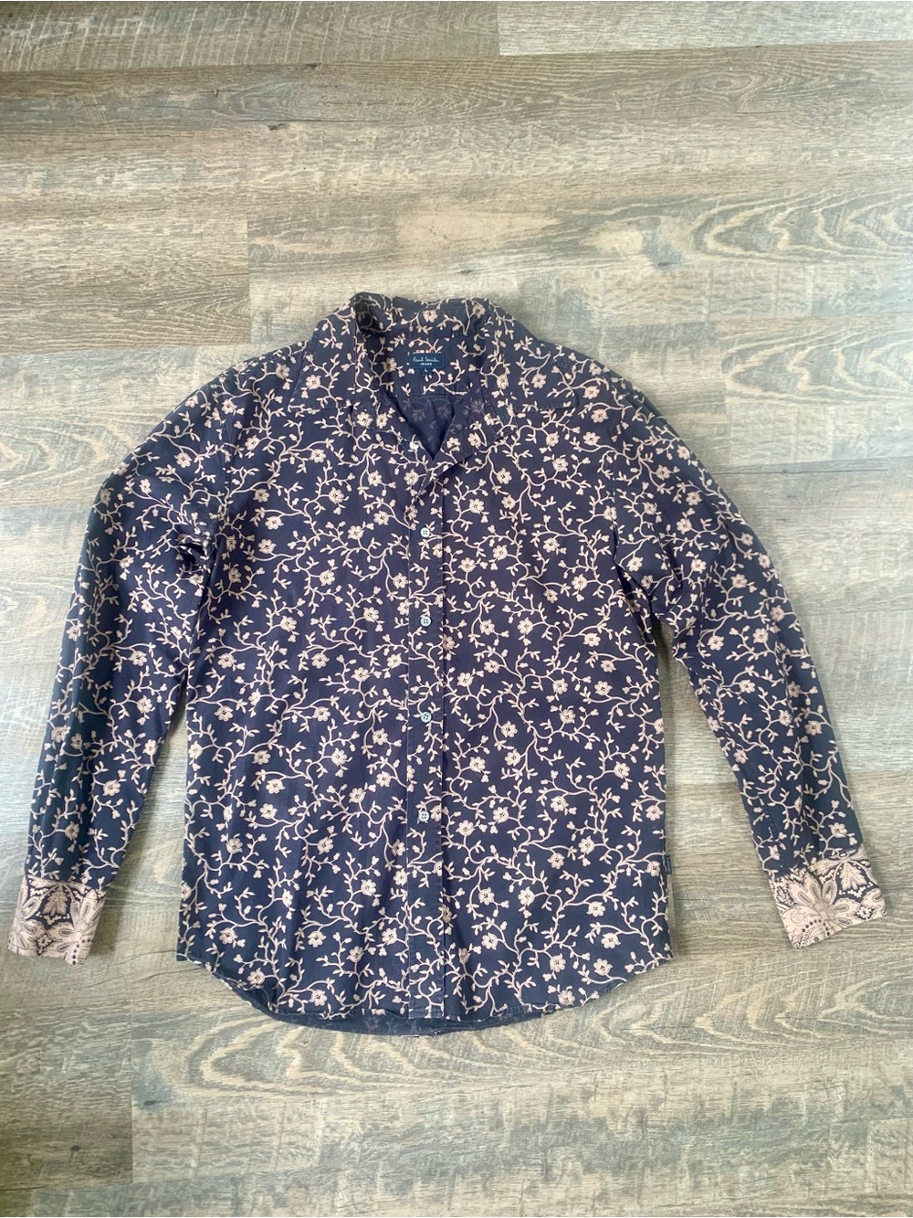 Paul Smith Jeans Cottagecore Navy Floral Button-Up Shirt